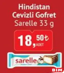 SARELLE HİNDİSTAN CEVİZLİ GOFRET 33 GR